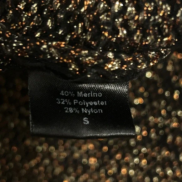 Jenni Kayne gold black sparkly sweater cardigan Size Small